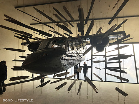 007 Elements solden gaislachkogl james bond airplane art installation