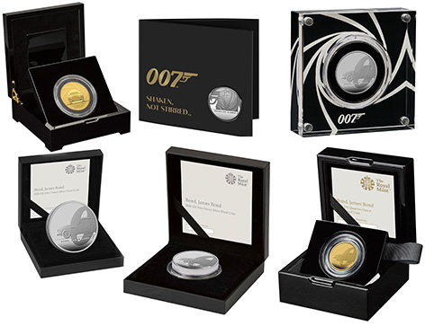 Royal Mint James Bond coins 007 limited editions