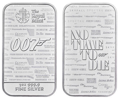 Royal Mint James Bond No Time To Die 007 Bullion Bars silver 2