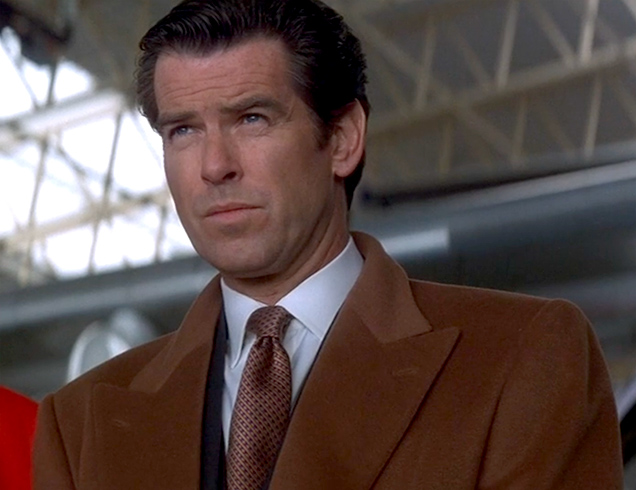 Pierce Brosnan as James Bond in Tomorrow Never Dies wearing the Turnbull & Asser necktie.