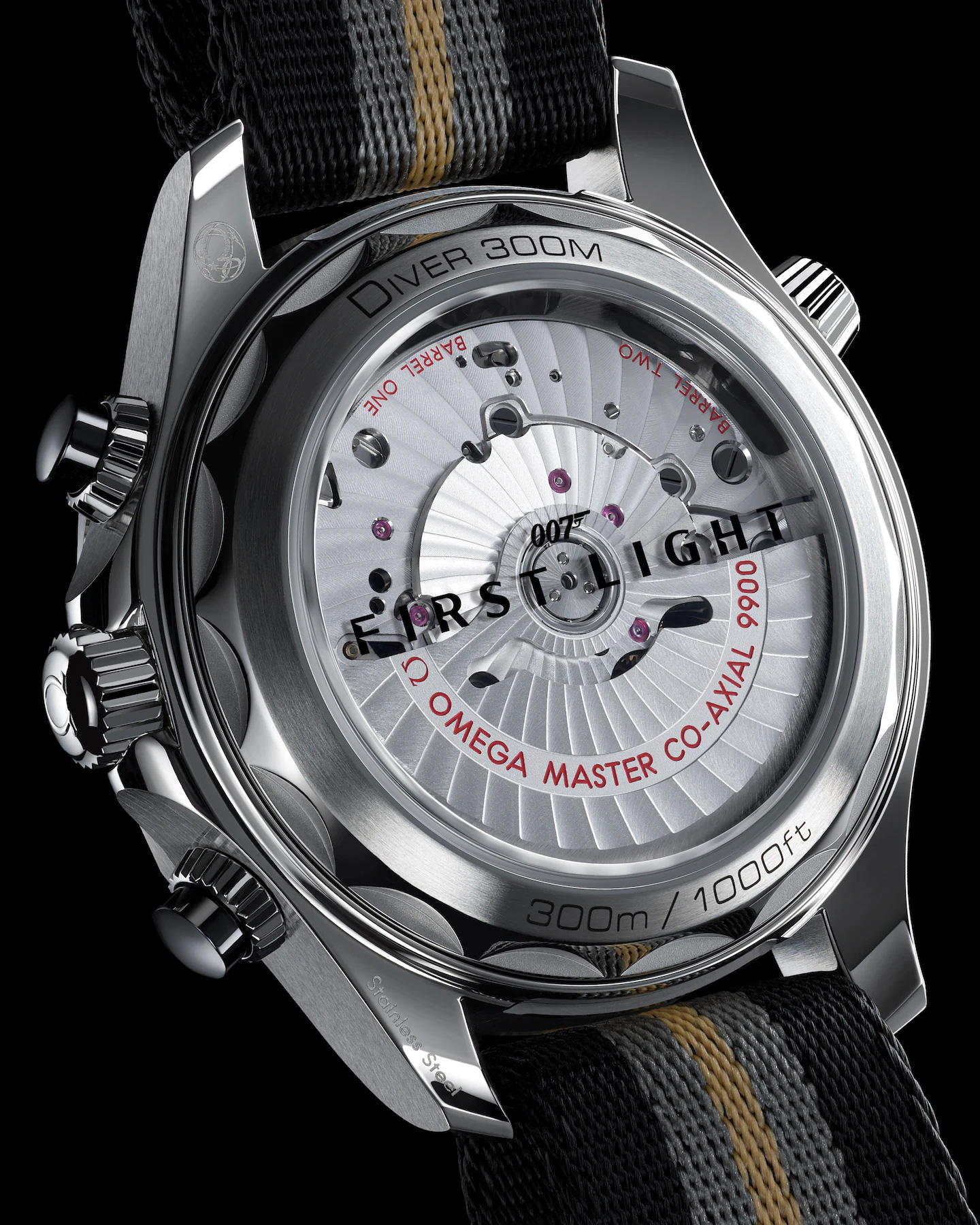 Omega Seamaster Diver 300M Chronograph 007 First Light 210.32.44.51.01.002 caseback