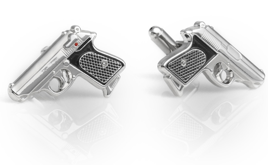 walther ppk cufflinks silver van braam bond lifestyle