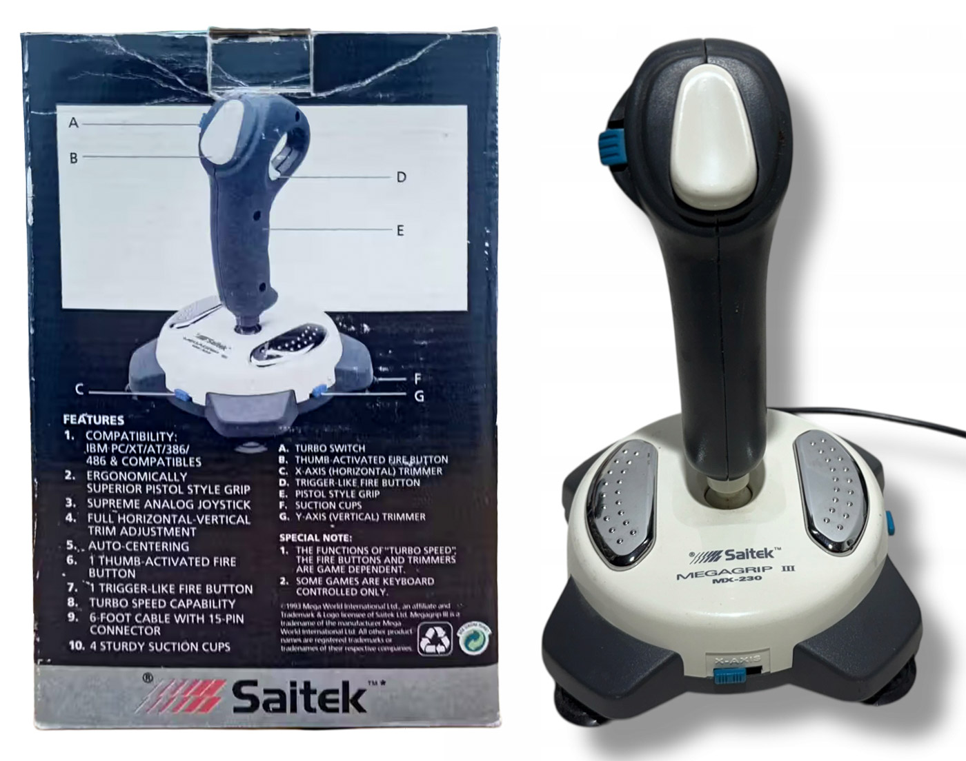 Saitek MegaGrip III MX-230 joystick goldeneye mine