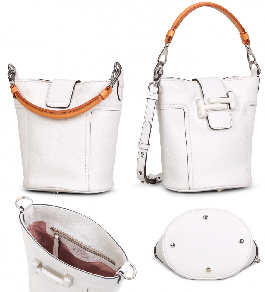 Tod's Double T bucket bag in white worn by Madeleine (Léa Seydoux) as seen  in No Time to Die movie wardrobe