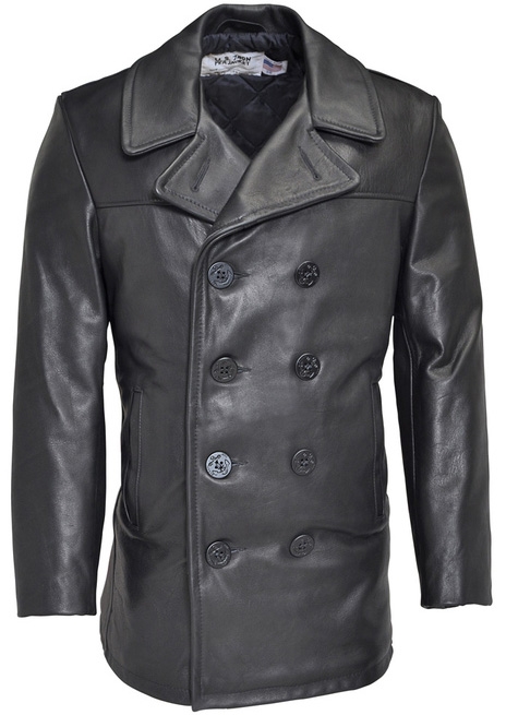 Schott leather 2025 pea coat