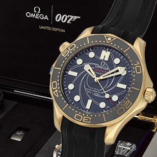 Rare set of Omega Limited Edition On Her Majestys Secret Service 50th Anniversary watches on auction