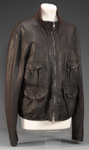 brown armani leather jacket