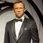 All six James Bonds at Madame Tussauds